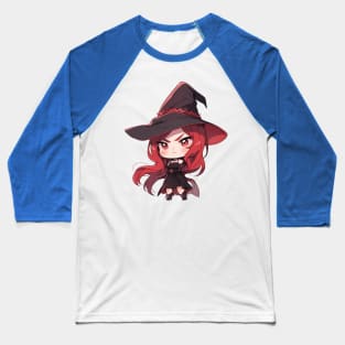 Cute Red Halloween Witch Baseball T-Shirt